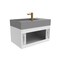 Castello Usa Amazon 30-inch White Right Vanity Set with Gray Top and Gold Handles CB-MC-30W-GLD-2056R-GR - alternate 5